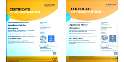 Appliance motor co - Quality cert